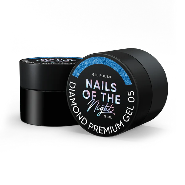 NAILSOFTHENIGHT Diamond Premium gel 05 Azul Con Finas Hojas Metálicas  5 ml