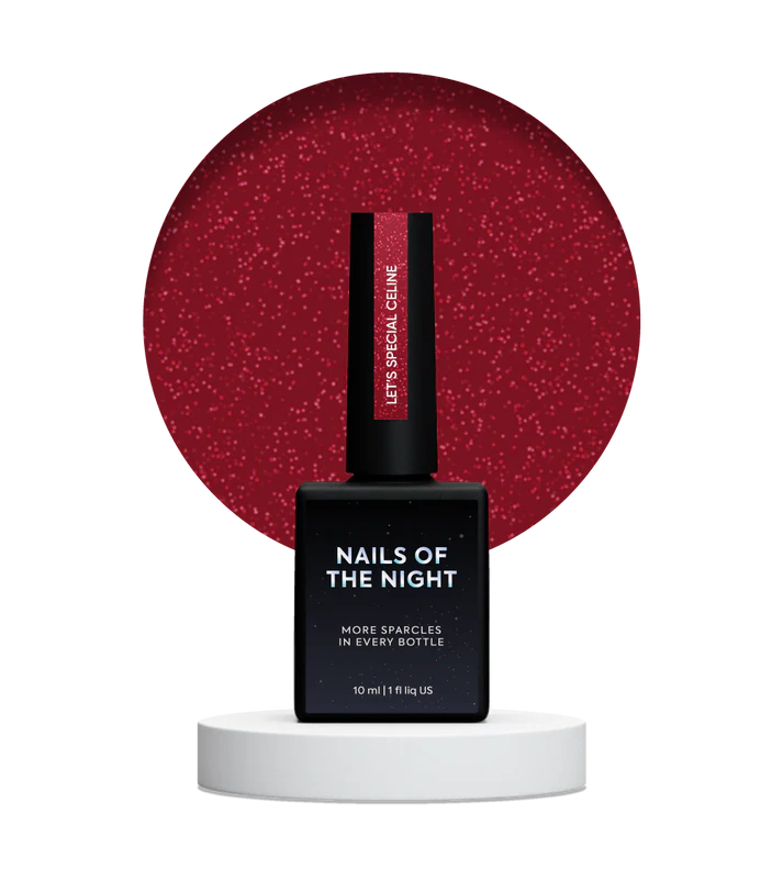 NAILSOFTHENIGHT Céline Rojo Oscuro Con Purpurina 10 ml