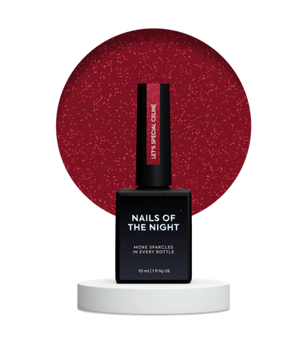 NAILSOFTHENIGHT Céline Rojo Oscuro Con Purpurina Roja 10 ml