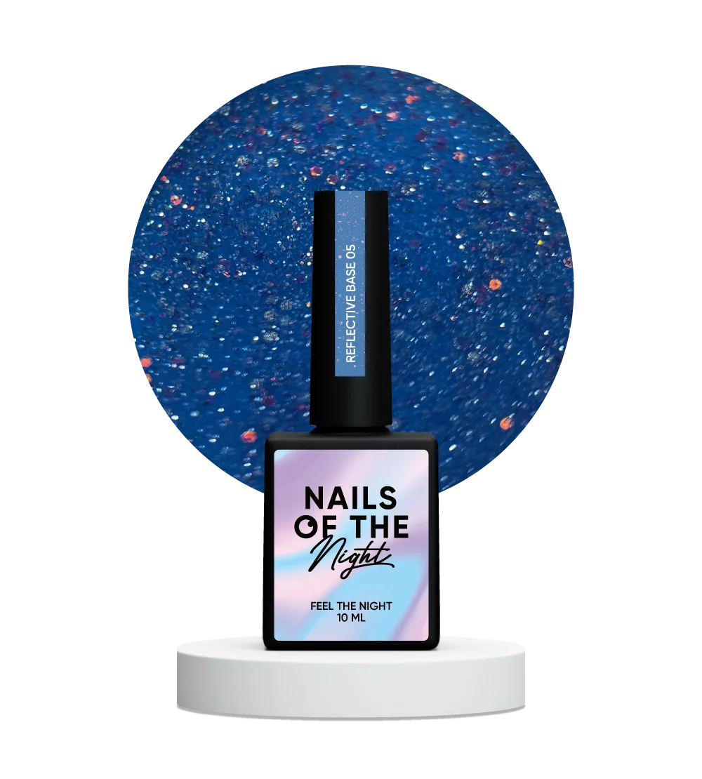 NAILSOFTHENIGHT 05  base reflectante de camuflaje con brillo (azul profundo) 10 ml