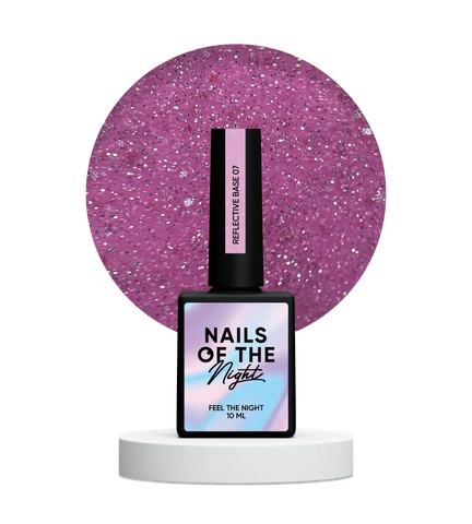 NAILSOFTHENIGHT 07  base reflectante de camuflaje con brillo ((rosa brillante) 10 ml