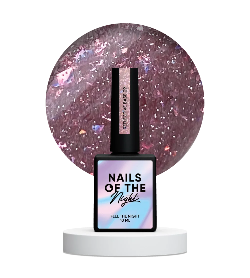 NAILSOFTHENIGHT 09  base reflectante de camuflaje con brillo 10 ml