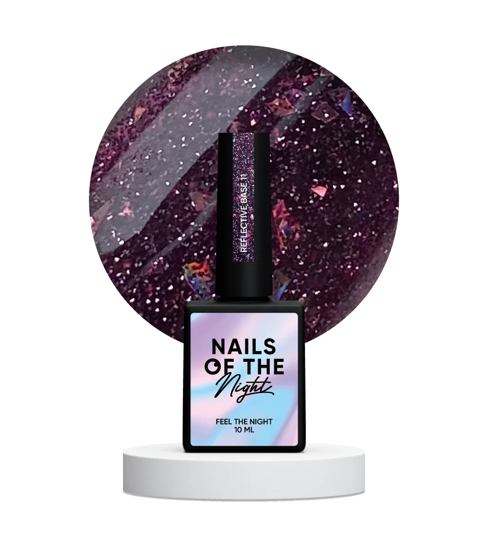 NAILSOFTHENIGHT 11  base reflectante de camuflaje con brillo  10 ml