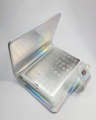 Álbum para 20 placas de stamping-Encuadernación rígida holográfica 10x15 cm