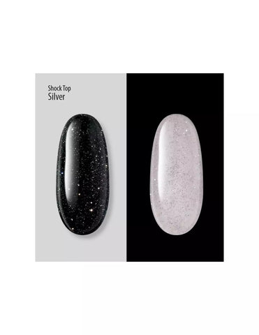 PNB Top Coat No Wipe Shock Silver 8ml